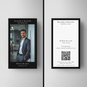 Modern Photo Professional Law Firm QR Code Business Card