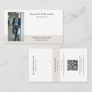 Modern Photo Professional Lawyer QR Code Business Card
