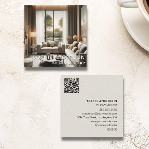Modern Photo Professional Square Business Card