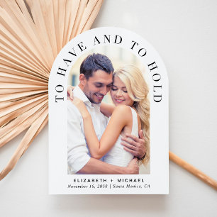 Modern Photo QR Code All In One Arch Wedding Invitation
