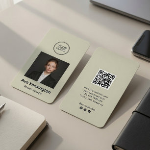 Modern Photo QR Code Personalised Business Card