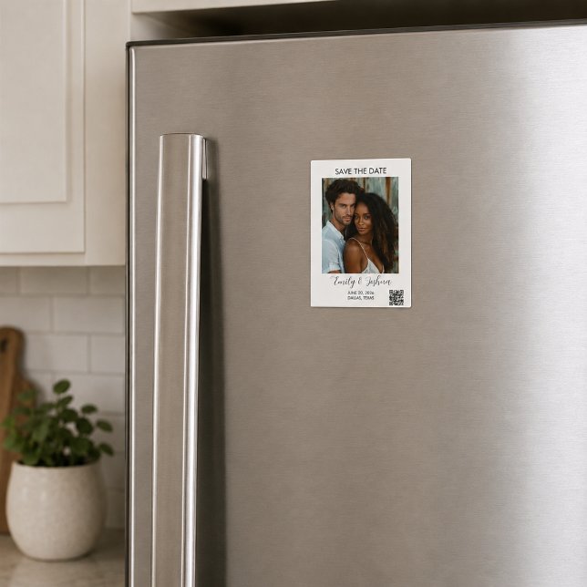 Modern Photo QR Code Save the Date Magnet (Creator Uploaded)