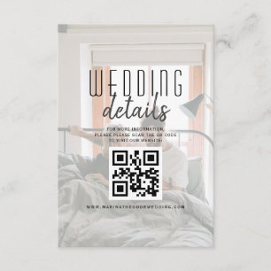 Modern Photo QR Code Wedding Details Enclosure Card
