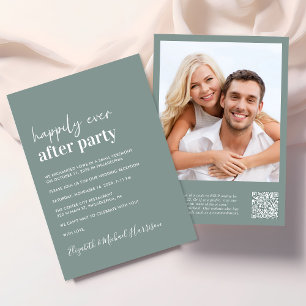 Modern Photo QR Code Wedding Reception Invitation