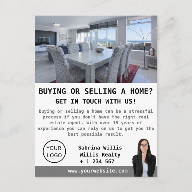 Modern Photo Real Estate Agent Custom  Postcard (Front)