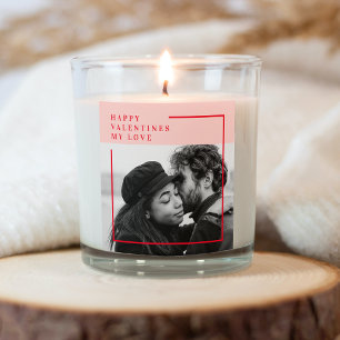 Modern Photo   Red & Pink Happy Valentines Gift Square Sticker