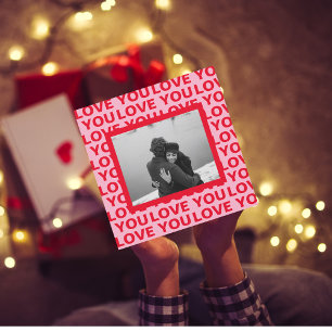 Modern Photo   Red & Pink Love You Valentines Gift