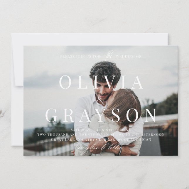 Modern Photo Refined Wedding Invitation (Front)