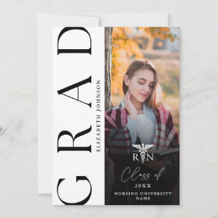 Modern Photo RN Nursing Graduation Announcement