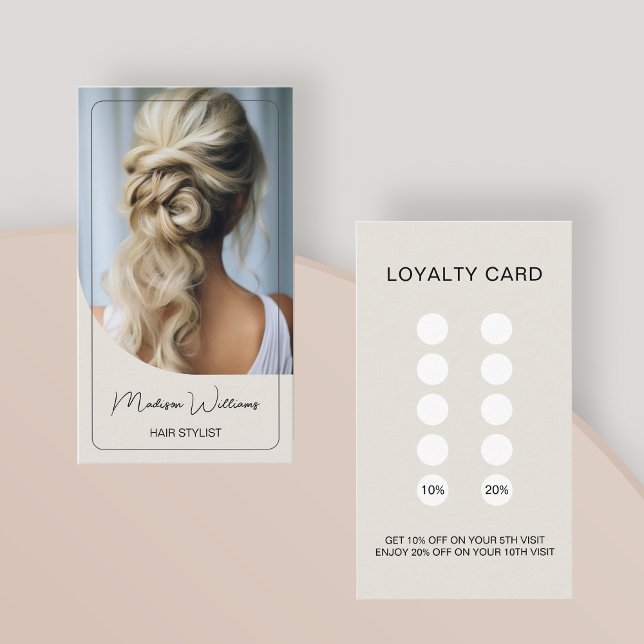 Modern Photo Salon Hair Stylist Loyalty Card (Modern Photo Salon Hair Stylist Loyalty Card)