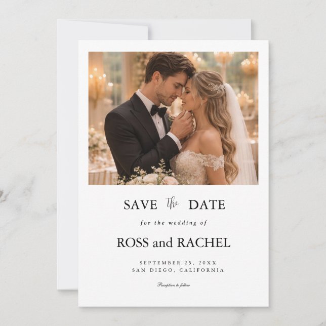 Modern Photo Save the Date Card (Front)