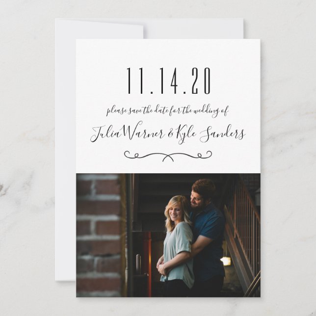 Modern Photo Save the Date Invitation (Front)