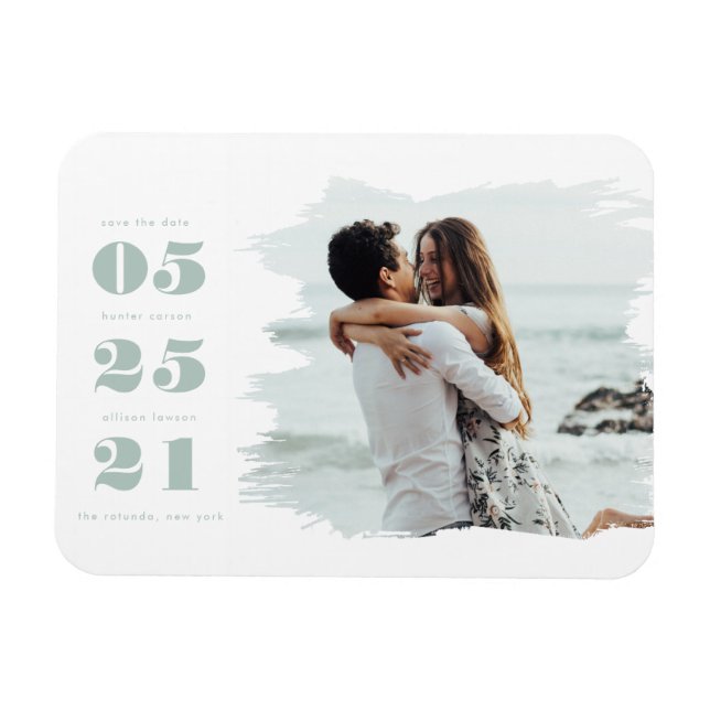 Modern Photo Save the Date Magnet (Horizontal)