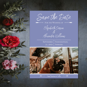 Modern Photo Save The Date Periwinkle
