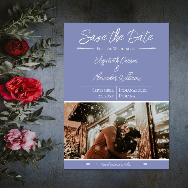 Modern Photo Save The Date | Periwinkle (Modern Photo Save the Date - Periwinkle)