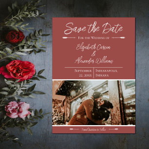 Modern Photo Save The Date   Terracotta
