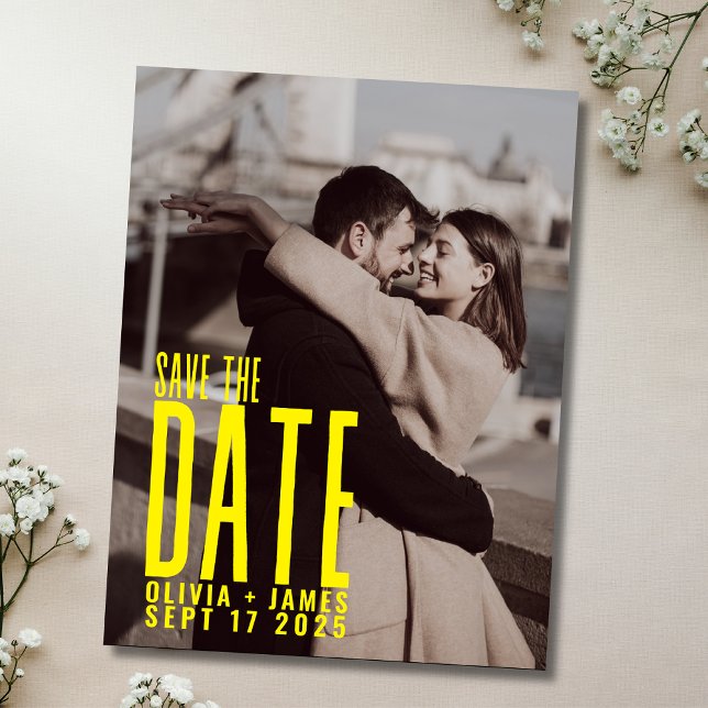 Modern Photo Save the Date Wedding Announcement Postcard (Creator Uploaded)