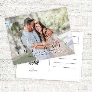 Modern Photo Save the Date Wedding Custom Announcement Postcard