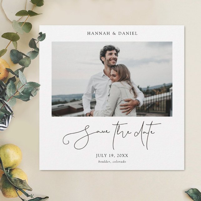 Modern Photo Save the Date Wedding Invitation Card (Creator Uploaded)
