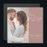 Modern Photo Save The Date Wedding Magnetic Card<br><div class="desc">Elegant and modern design features a typography script Save The Date and your favourite photo against a blush background. Ideal to announce your upcoming wedding in a fashionable,  minimalist way. Easily customise important details and your best photo of choice.</div>