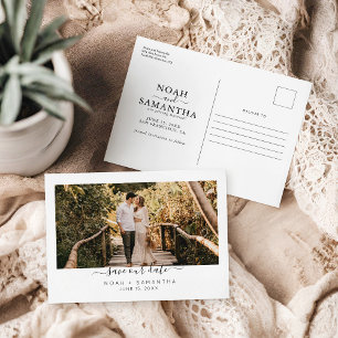 Modern Photo Save the Date Wedding Minimalist Postcard