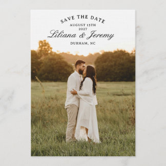 Modern Photo Save the Date With Arched Text Invitation