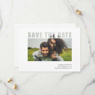 Modern Photo Save the Date with Transparent Text