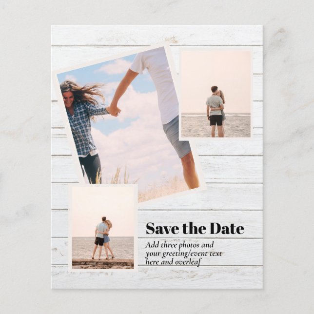 MODERN Photo Save The Dates - ADD 3 Photos Flyer (Front)