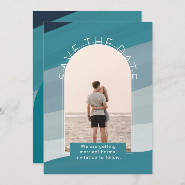 Modern Photo Save The Dates Wedding Invitation (Front/Back)
