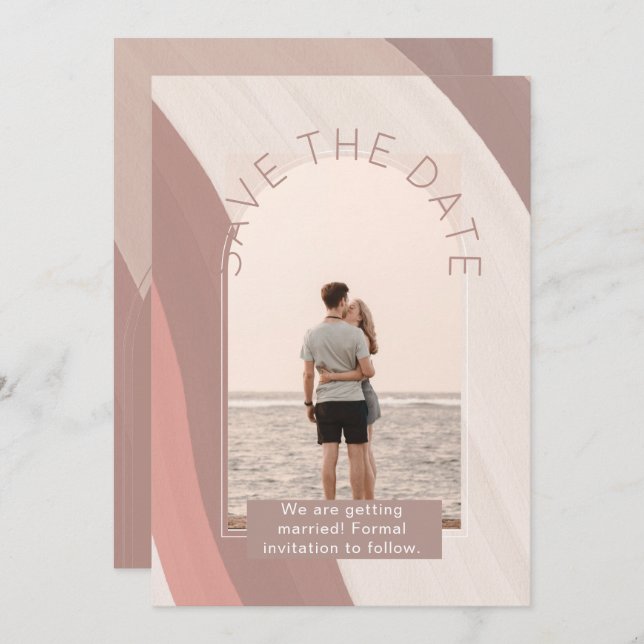 Modern Photo Save The Dates Wedding Thank You Card (Front/Back)