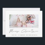 Modern Photo Script 2026 Calendar Merry Christmas Holiday Card<br><div class="desc">Modern Photo Script 2026 Calendar Merry Christmas. Simply replace the sample photo with your own and personalise with your greeting and names at the bottom. Merry Christmas is in a modern handwritten style. With a handy 2026 calendar on the back as a keepsake for your recipients for the year ahead....</div>