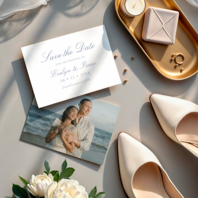 Modern Photo Script Calligraphy Wedding Save The Date (Creator Uploaded)