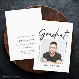 Modern Photo Script College Graduate Party Invitation