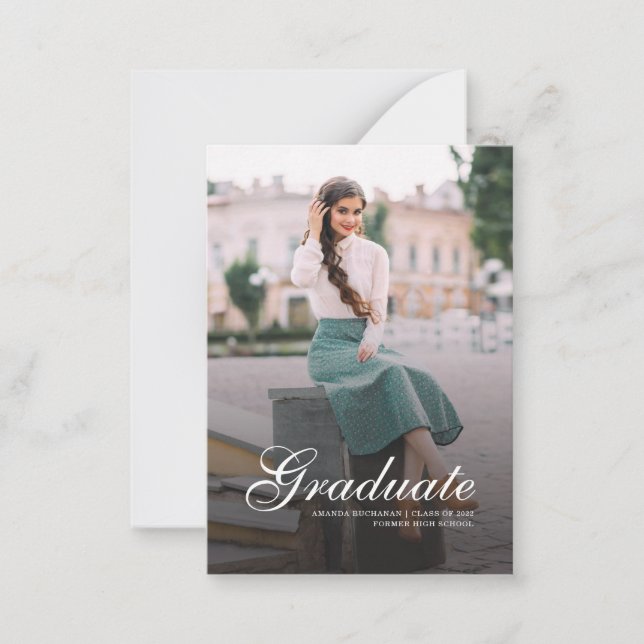 Modern Photo Script Graduation Announcement (Front)
