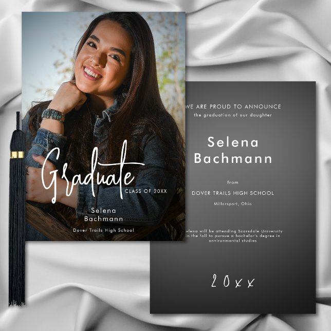 Modern Photo Script Graduation Announcement (Creator Uploaded)
