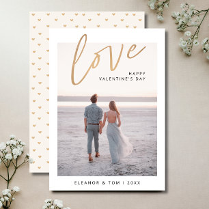 Modern Photo Script Love Happy Valentine's Day Holiday Card
