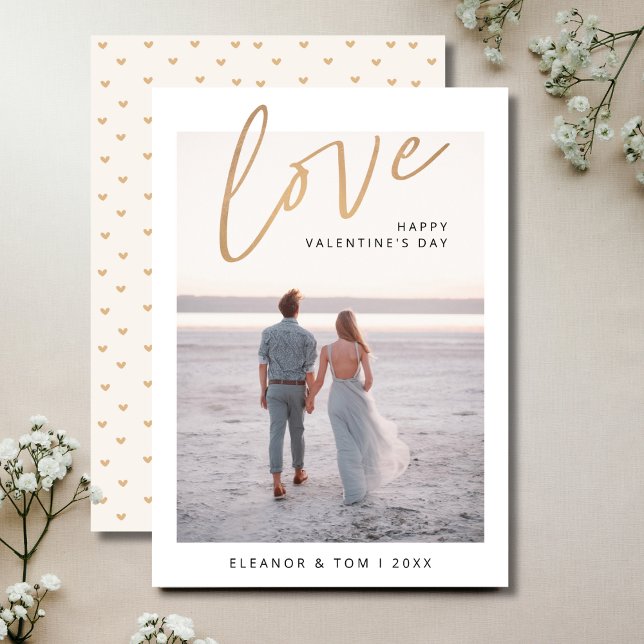 Modern Photo Script Love Happy Valentine's Day Holiday Card (Creator Uploaded)