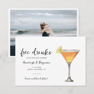 Modern Photo Script Wedding Save the Date
