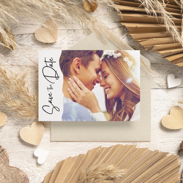 Modern Photo Script Wedding Save The Date (Modern Photo Script Wedding Save The Date)