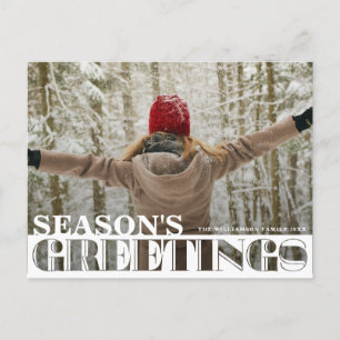 Modern Photo Season's Greetings Christmas Postcard