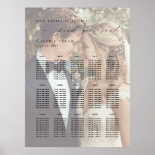 Modern photo seating plan up to 15 tables  poster