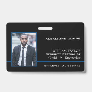 Modern Photo Security Industry ID Badge