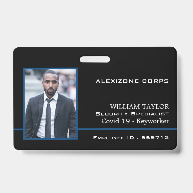 Modern Photo Security Industry ID Badge (Front)