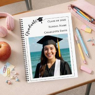 Modern photo senior school Graduation Notebook
