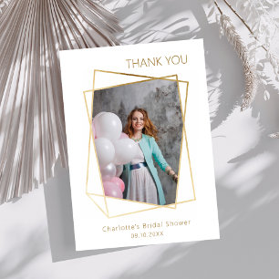 Modern photo simple Bridal Shower Thank you card