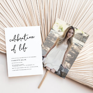 Modern Photo Simple Celebration Of Life Memorial  Invitation