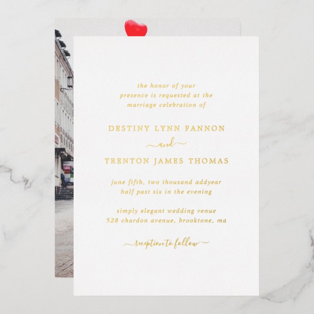  Modern Photo Simple Elegant Wedding (Front/Back)