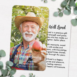 Modern Photo Simple Memorial Funeral Prayer Card