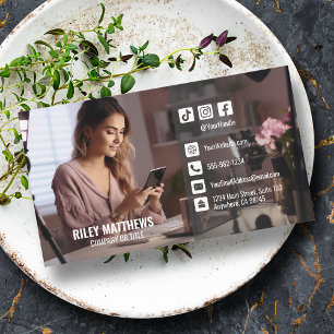 Modern Photo Social Media Business Card