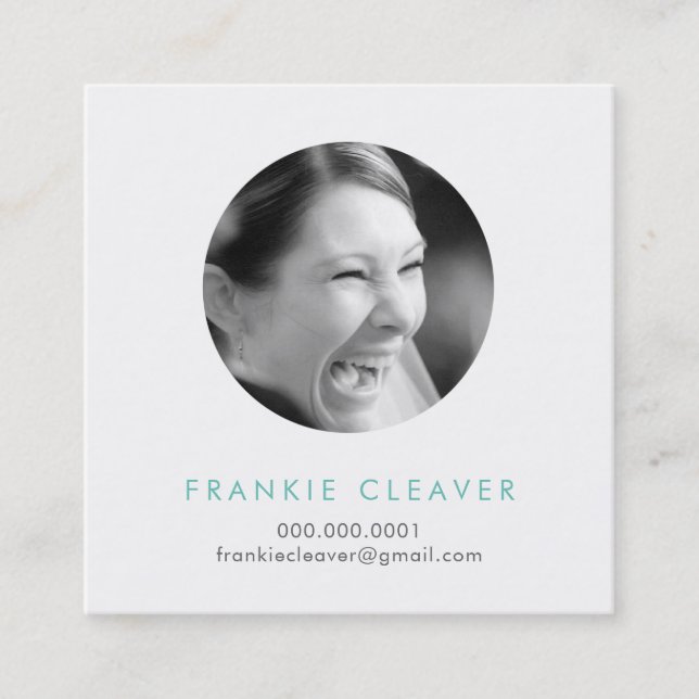 MODERN PHOTO SPOT headshot simple bold circle Square Business Card (Front)
